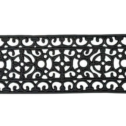 9" X 30" Black Rubber Outdoor Door Mat HomeRoots