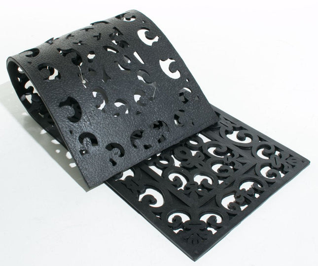 9" X 30" Black Rubber Outdoor Door Mat HomeRoots