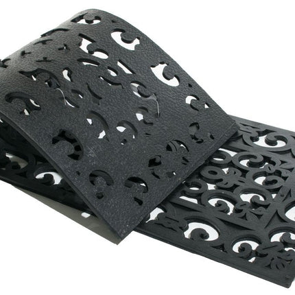 9" X 30" Black Rubber Outdoor Door Mat HomeRoots