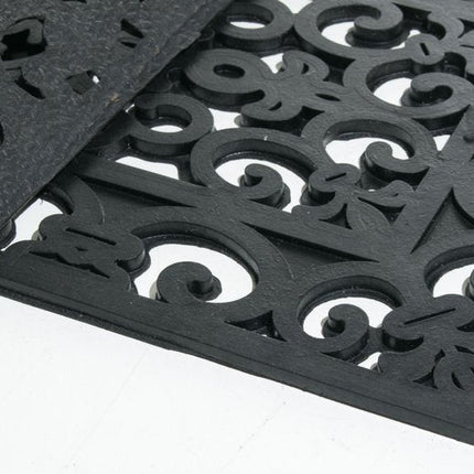 9" X 30" Black Rubber Outdoor Door Mat HomeRoots
