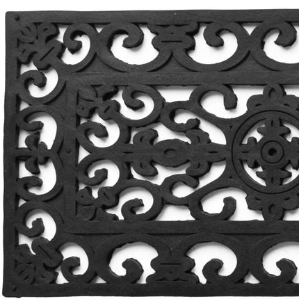 9" X 30" Black Rubber Outdoor Door Mat HomeRoots