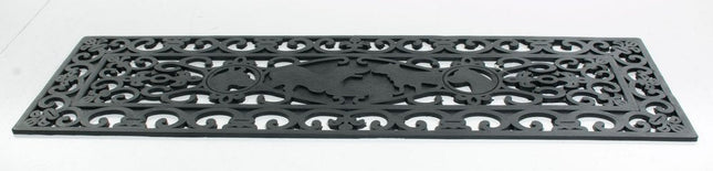 9" X 30" Black Rubber Dog Outdoor Door Mat HomeRoots