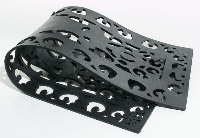 9" X 30" Black Rubber Dog Outdoor Door Mat HomeRoots