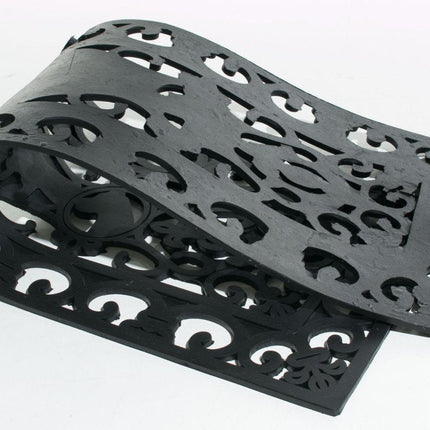 9" X 30" Black Rubber Dog Outdoor Door Mat HomeRoots