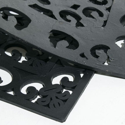 9" X 30" Black Rubber Dog Outdoor Door Mat HomeRoots