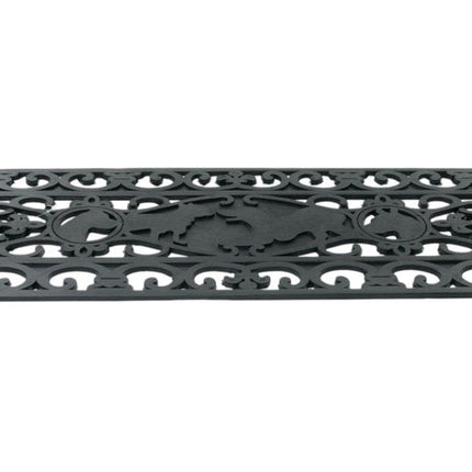 9" X 30" Black Rubber Dog Outdoor Door Mat HomeRoots