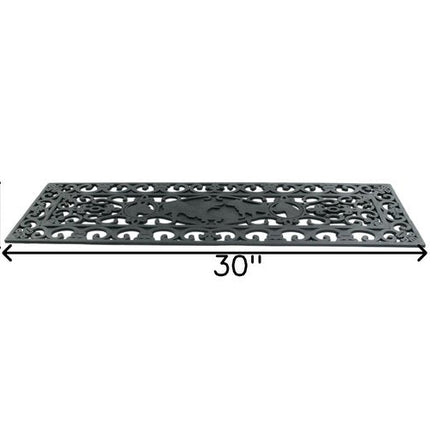 9" X 30" Black Rubber Dog Outdoor Door Mat HomeRoots
