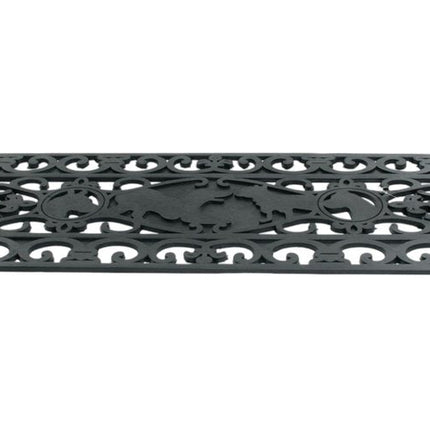 9" X 30" Black Rubber Dog Outdoor Door Mat HomeRoots