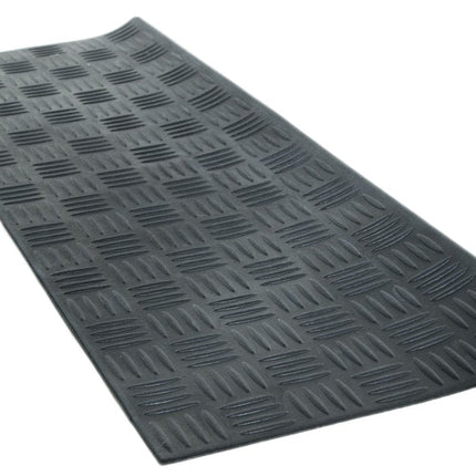 9" X 30" Black Rubber Outdoor Door Mat HomeRoots