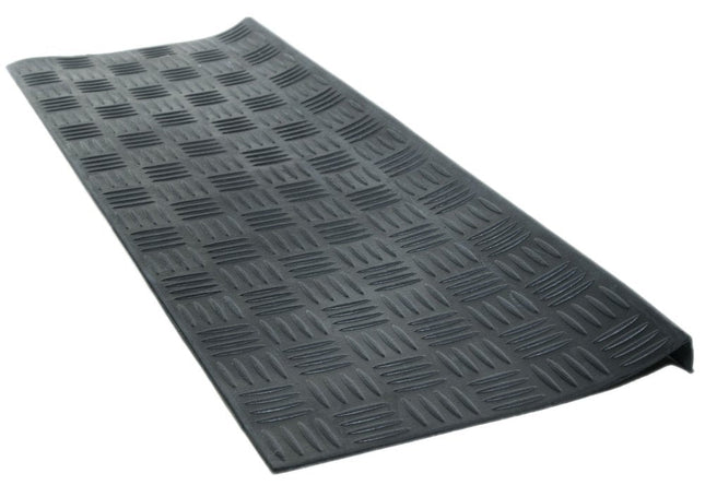 9" X 30" Black Rubber Outdoor Door Mat HomeRoots
