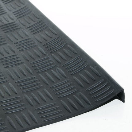 9" X 30" Black Rubber Outdoor Door Mat HomeRoots