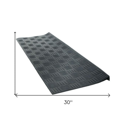 9" X 30" Black Rubber Outdoor Door Mat HomeRoots
