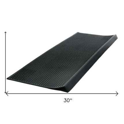 9" X 30" Black Rubber Outdoor Door Mat HomeRoots