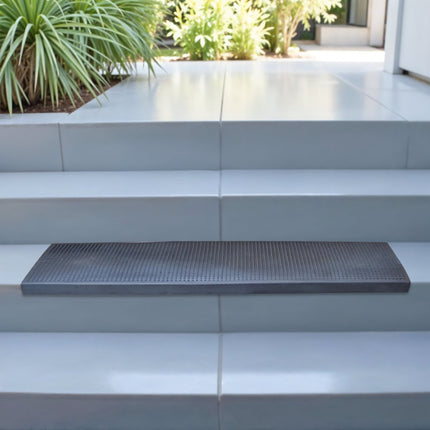 9" X 30" Black Rubber Outdoor Door Mat HomeRoots