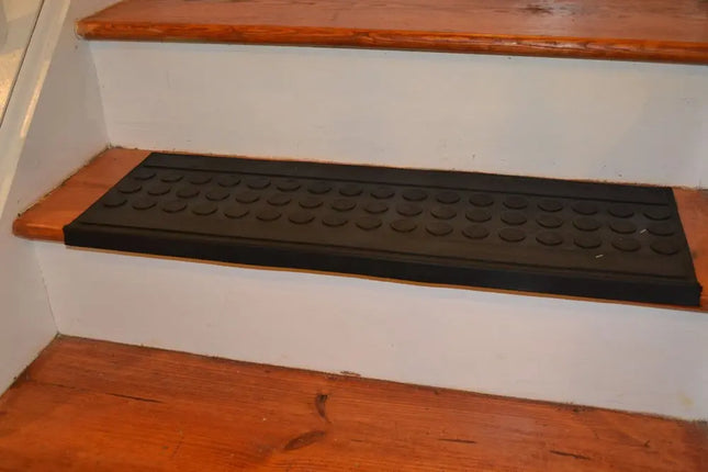 9" X 30" Black Rubber Outdoor Door Mat HomeRoots