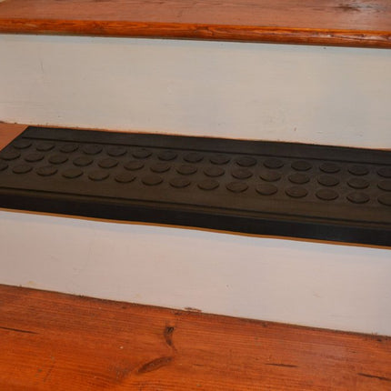 9" X 30" Black Rubber Outdoor Door Mat HomeRoots