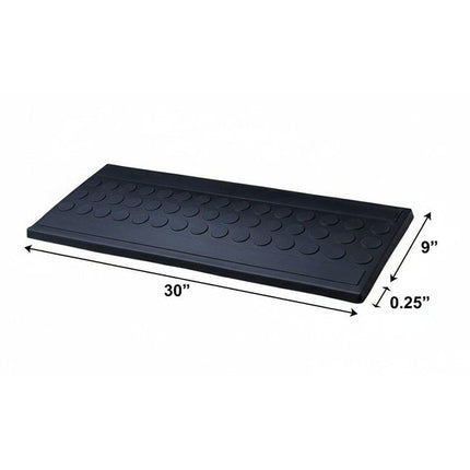 9" X 30" Black Rubber Outdoor Door Mat HomeRoots