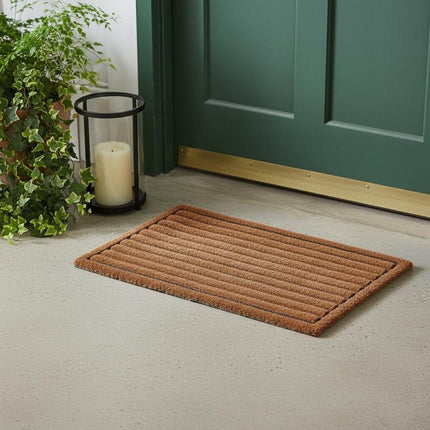 8" X 19" Brown Coir Outdoor Boot Scraper HomeRoots