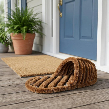 8" X 19" Brown Coir Outdoor Boot Scraper HomeRoots
