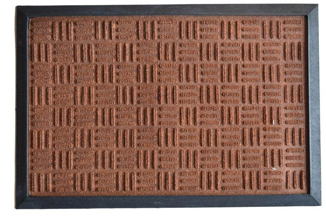 24" X 36" Brown Synthetic Fiber Abstract Outdoor Door Mat HomeRoots