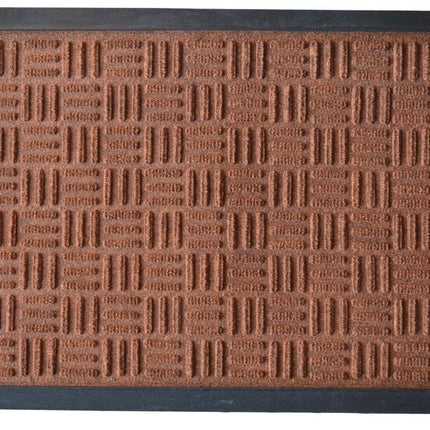24" X 36" Brown Synthetic Fiber Abstract Outdoor Door Mat