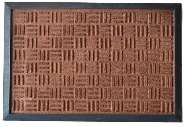24" X 36" Brown Synthetic Fiber Abstract Outdoor Door Mat HomeRoots