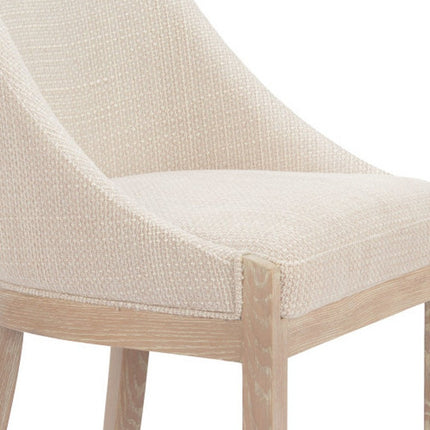Beige and Natural Upholstery Dining Side Chair