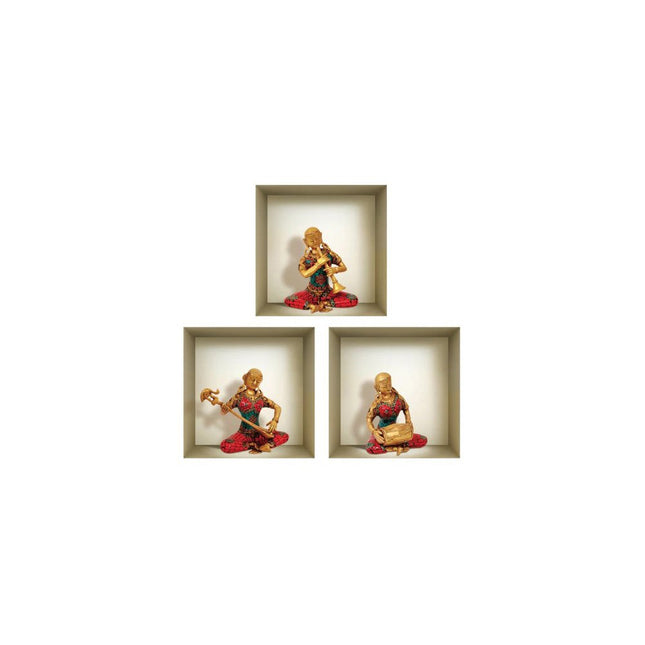 Set of Three Alla Niche 3D Square Peel and Stick Wall Decals HomeRoots