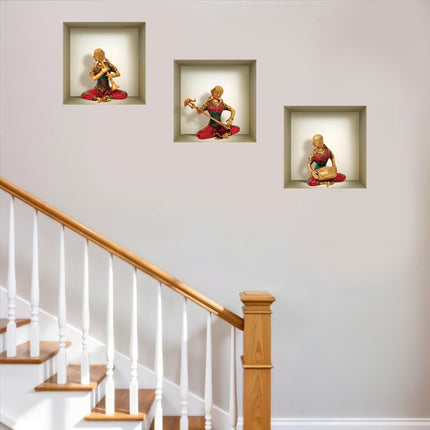 Set of Three Alla Niche 3D Square Peel and Stick Wall Decals HomeRoots