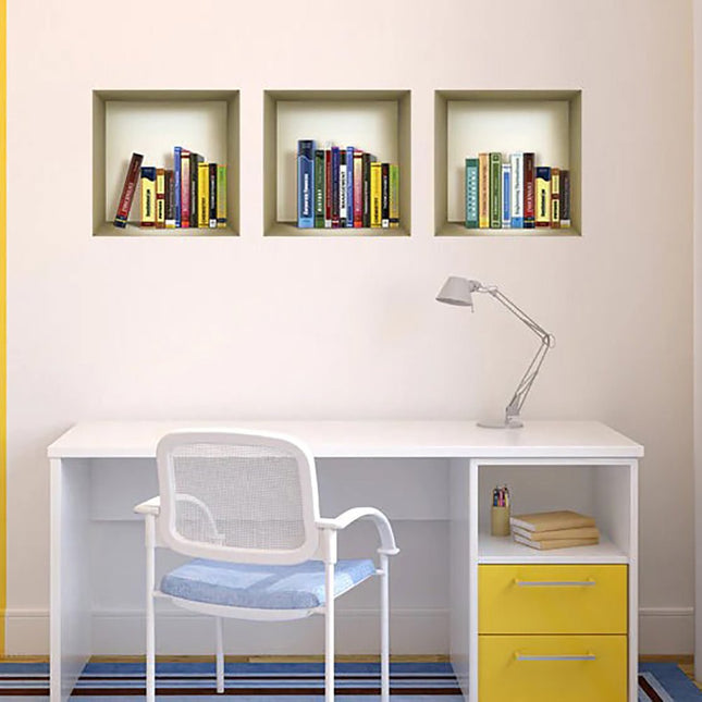 Set of Three Talla Niche 3D Square Peel and Stick Wall Decals HomeRoots