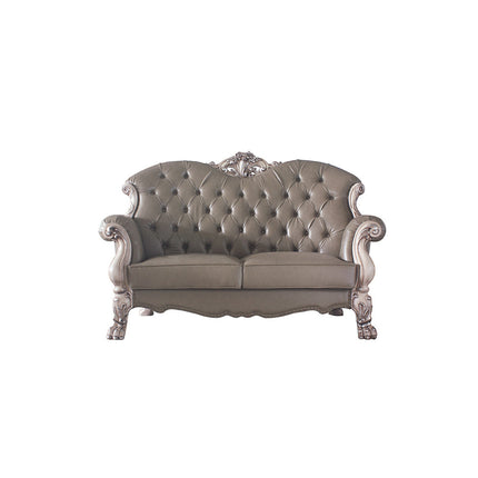 ACME 58176 Dresden Loveseat with 3 Pillows, Vintage Bone White & PU