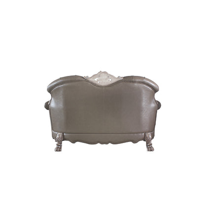 ACME 58176 Dresden Loveseat with 3 Pillows, Vintage Bone White & PU