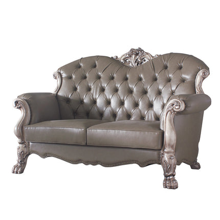 ACME 58176 Dresden Loveseat with 3 Pillows, Vintage Bone White & PU