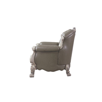 ACME 58177 Dresden Chair with 1 Pillow, Vintage Bone White & PU