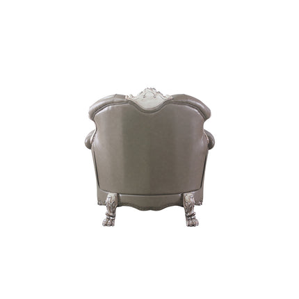 ACME 58177 Dresden Chair with 1 Pillow, Vintage Bone White & PU