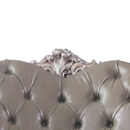 ACME 58177 Dresden Chair with 1 Pillow, Vintage Bone White & PU