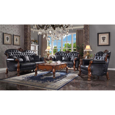 ACME 58230 Dresden Sofa with 5 Pillows, Cherry Oak & PU ACME Furniture
