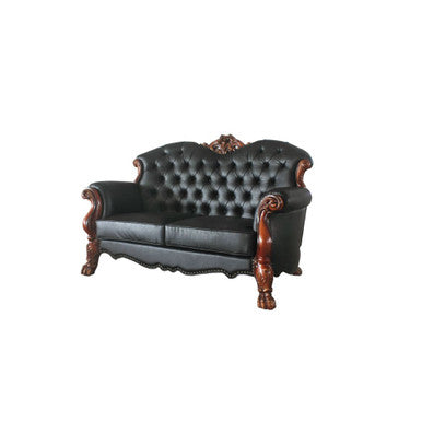 ACME 58231 Dresden Loveseat with 3 Pillows, Cherry Oak & PU ACME Furniture