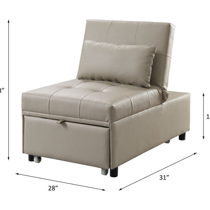 ACME 58246 Hidalgo Sofa Bed, Beige PU