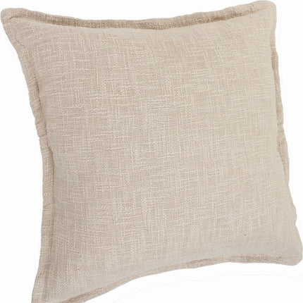 Set of Two 20" Beige Cotton Throw Pillows HomeRoots
