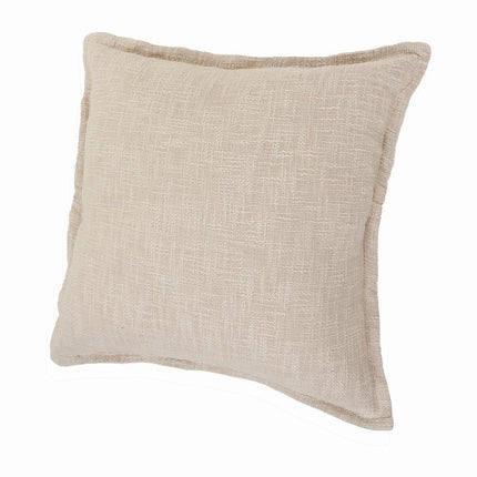 Set of Two 20" Beige Cotton Throw Pillows HomeRoots