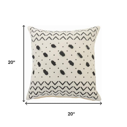 Set of Two 20" White Chevron Throw Pillows HomeRoots