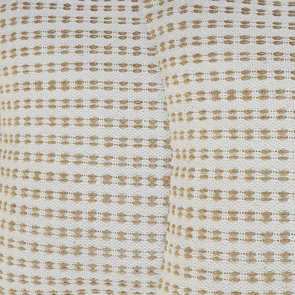 Set of Two 20" Ivory And Natural Striped Cotton And Jute Throw Pillows HomeRoots