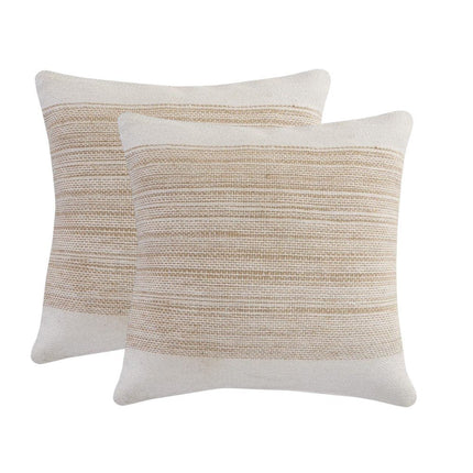 Set of Two 20" Sand Striped Throw Pillows HomeRoots