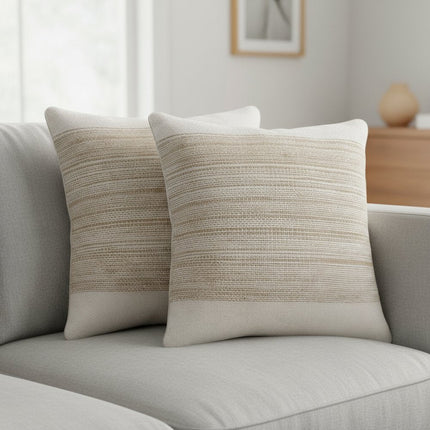 Set of Two 20" Sand Striped Throw Pillows HomeRoots