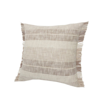 Set of Two 20" Cream Striped Throw Pillows HomeRoots