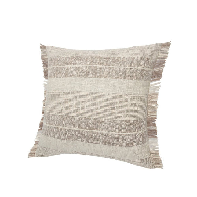 Set of Two 20" Cream Striped Throw Pillows HomeRoots