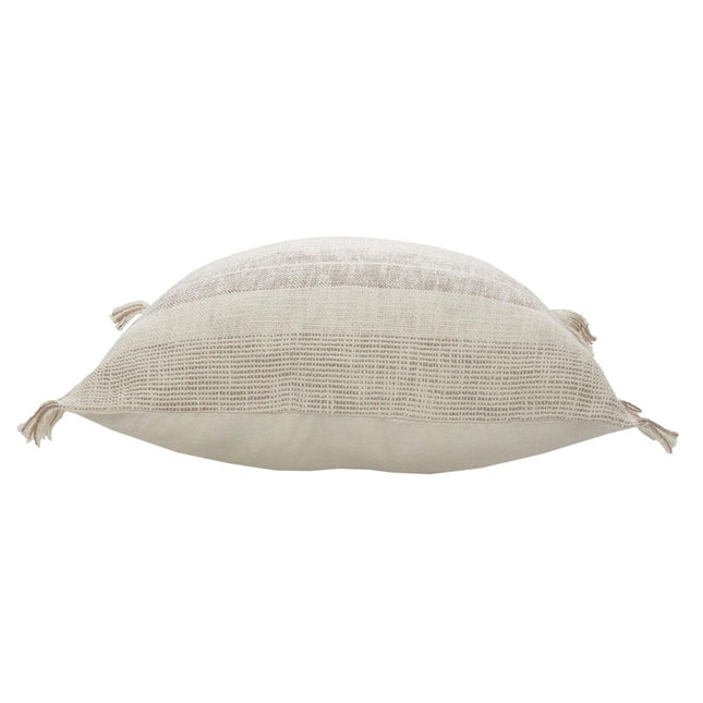 Set of Two 20" Cream Striped Throw Pillows HomeRoots