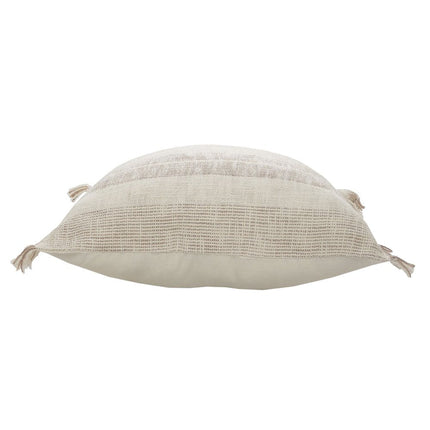 Set of Two 20" Cream Striped Throw Pillows HomeRoots