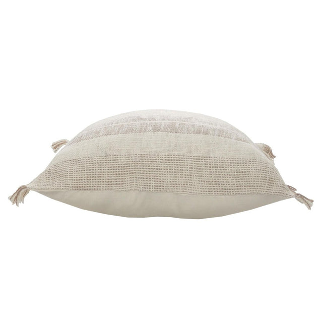 Set of Two 20" Cream Striped Throw Pillows